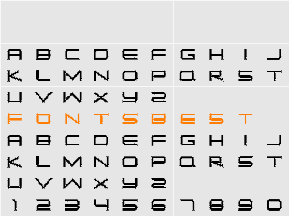 Simple Tech Bold 02 Character Map