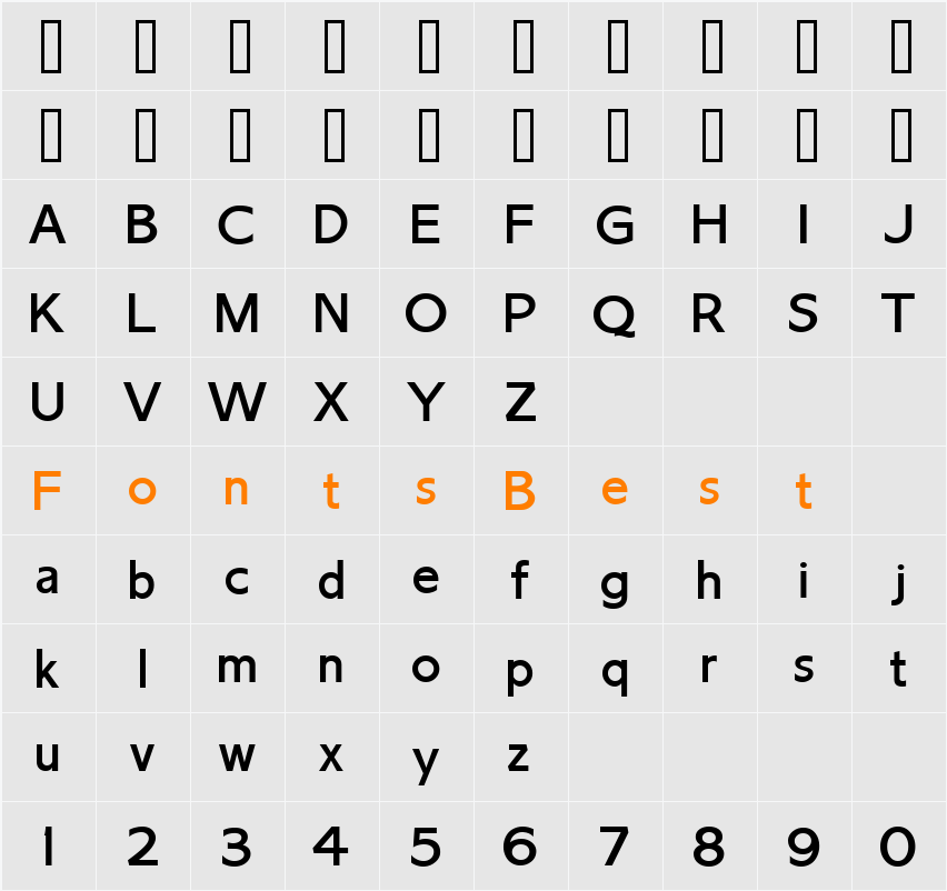 LHF Chesham Sans REG Character Map