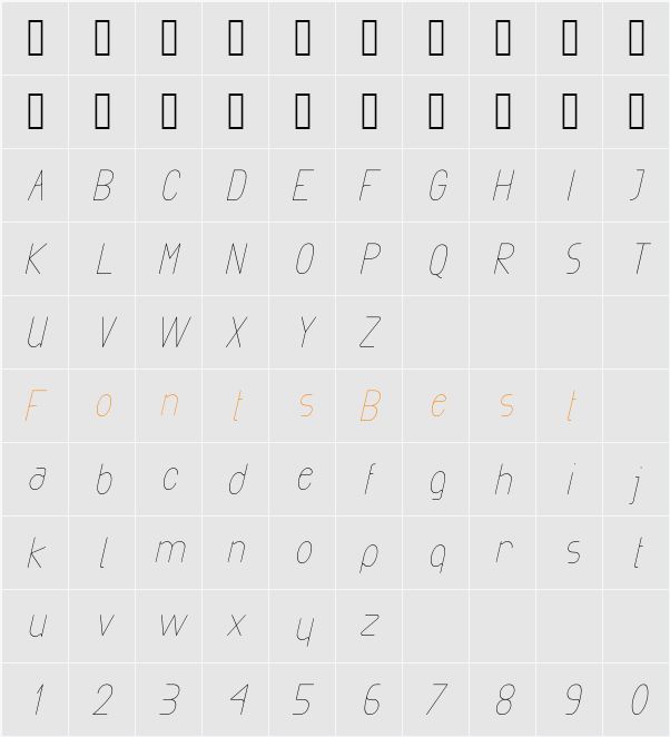 Exacta Character Map