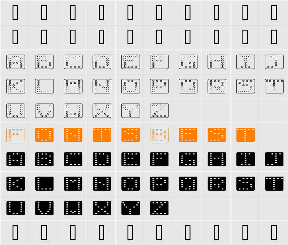 Domino flad Character Map