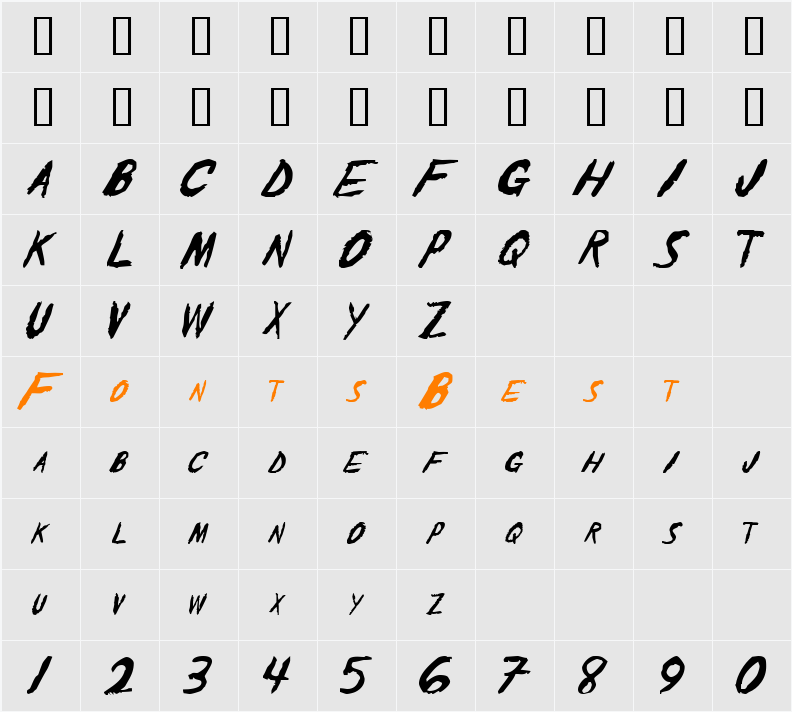 The Shaker Character Map