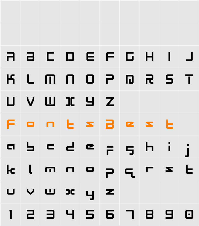 Radio Space Bold Character Map