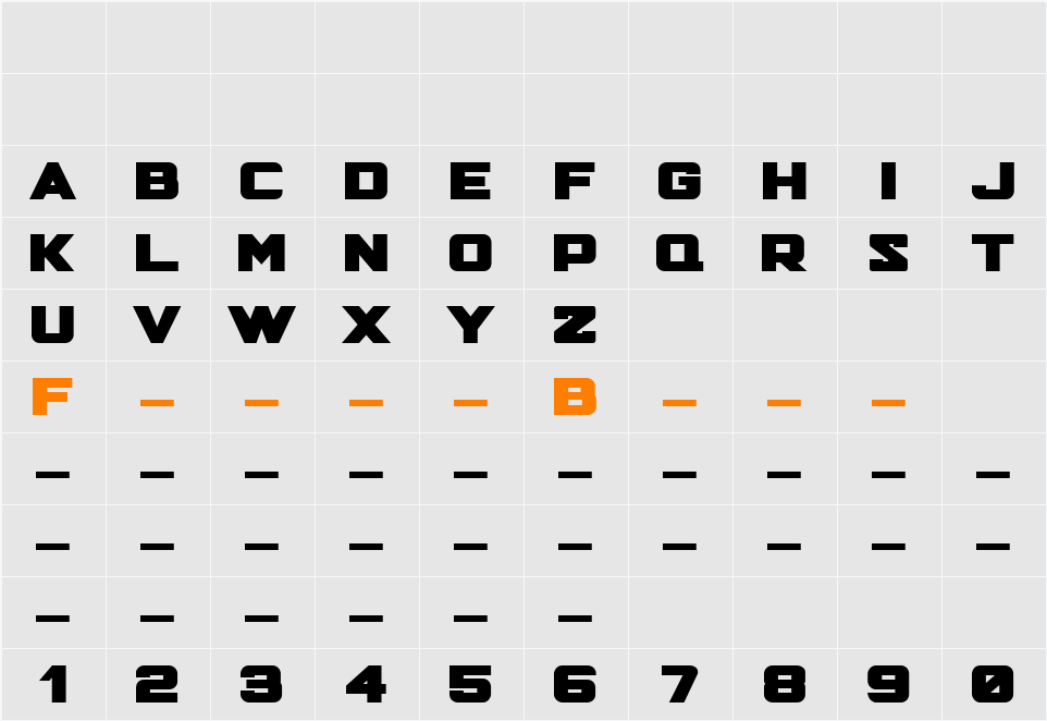Hunter Squared Character Map