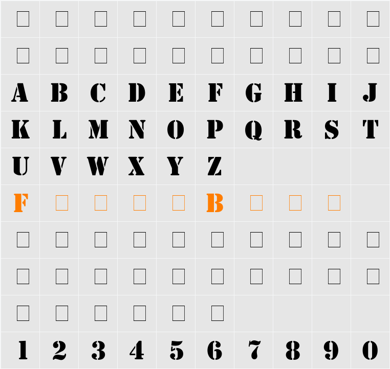 Template Caps SSi Character Map