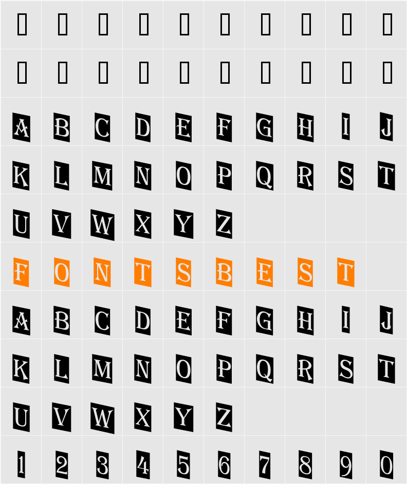 a_AlgeriusNrCmDn Character Map