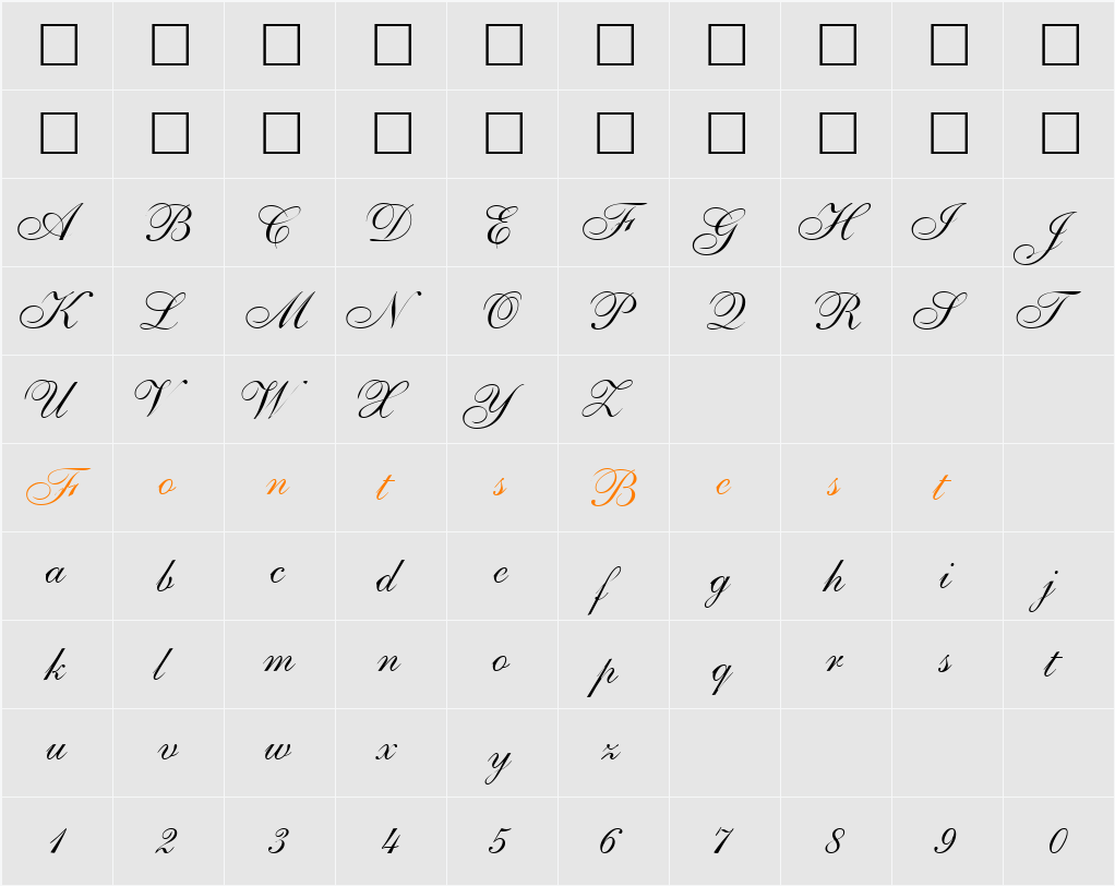 PenTweaksOneSSK Character Map
