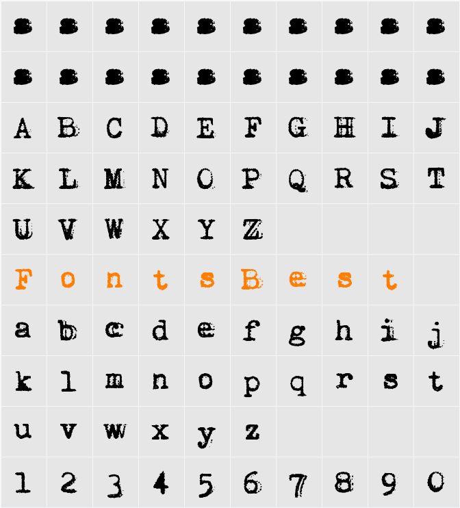 vVWweRraType! Character Map
