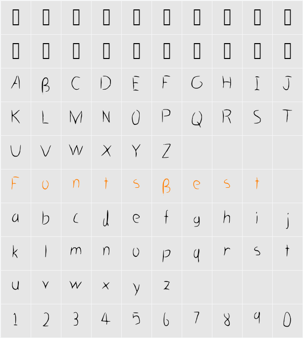 HastyGrass_VL Character Map
