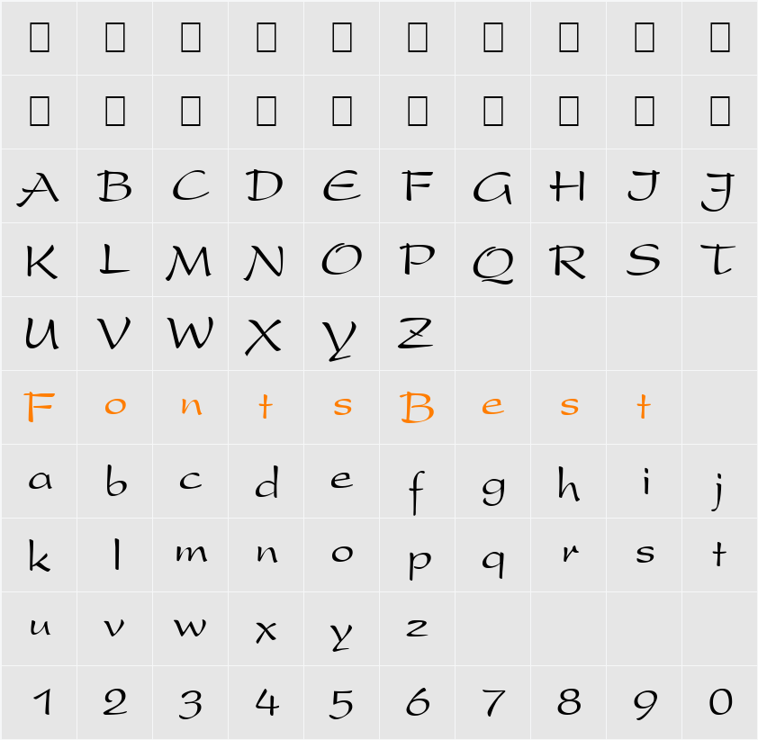 Script-P820 Character Map