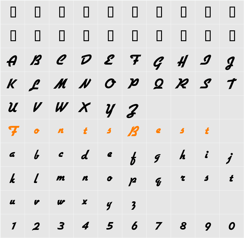 Giulio-Xbold Character Map