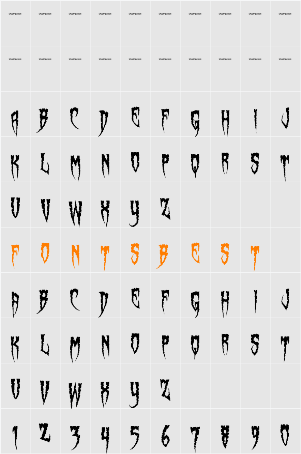 Spiderfingers Character Map