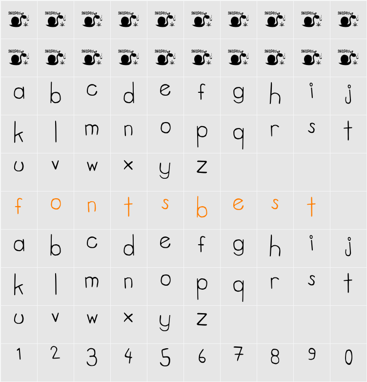 tweed. Character Map