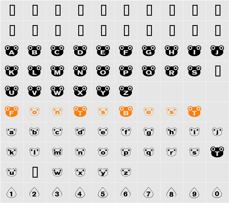 kaeru Character Map