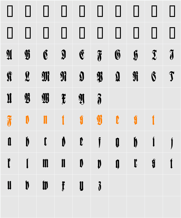 Wittenbach Demo Character Map