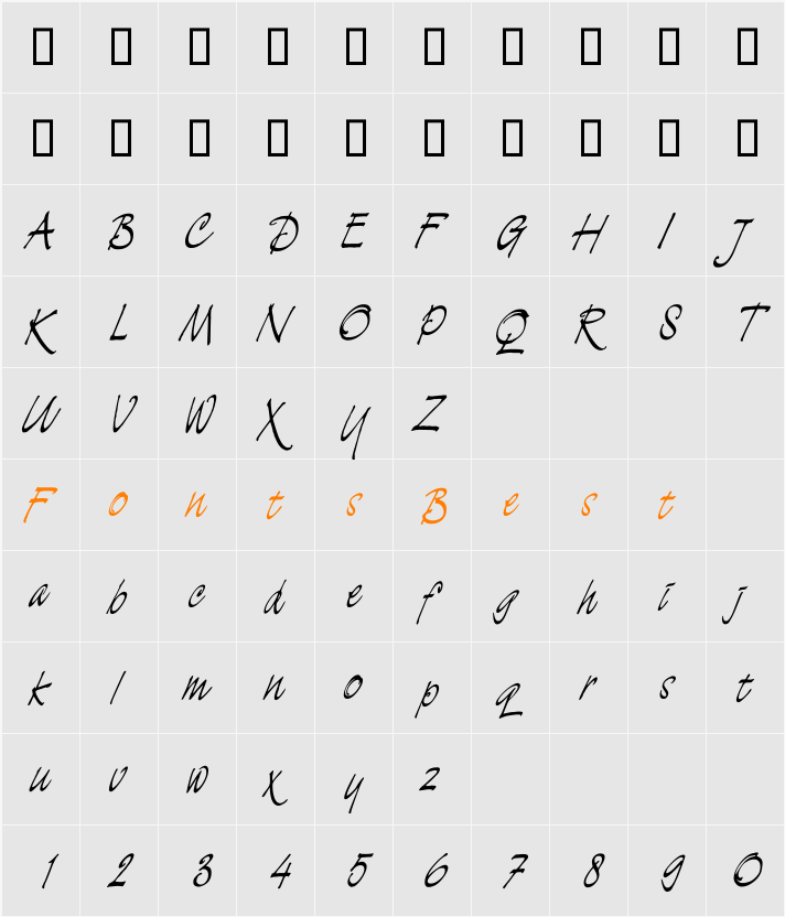 Deweese Character Map