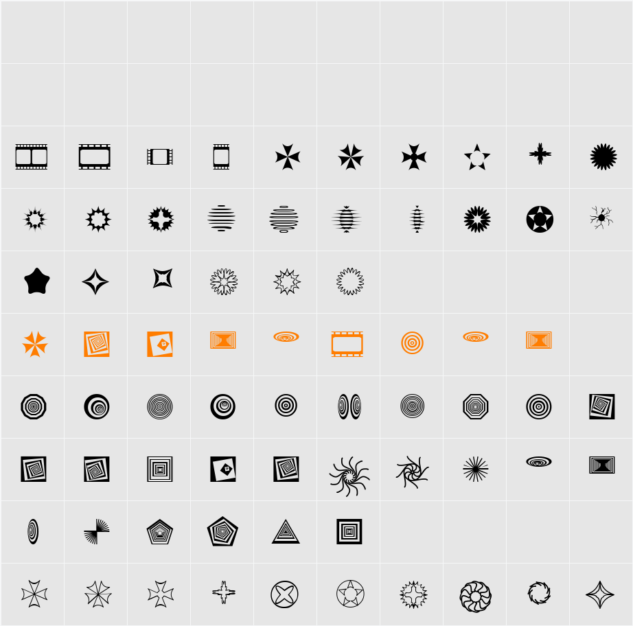 Texticles Character Map