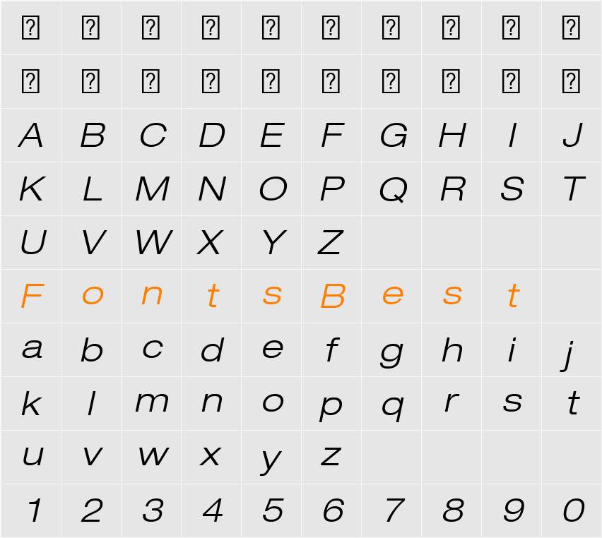 HelveticaNeueLT Com 43 LtExO Character Map
