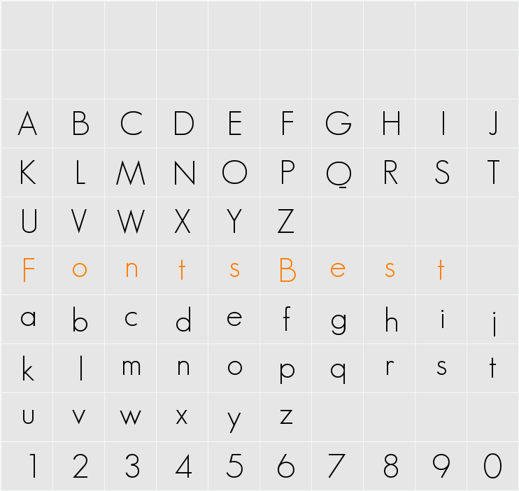 GeosansLight Character Map
