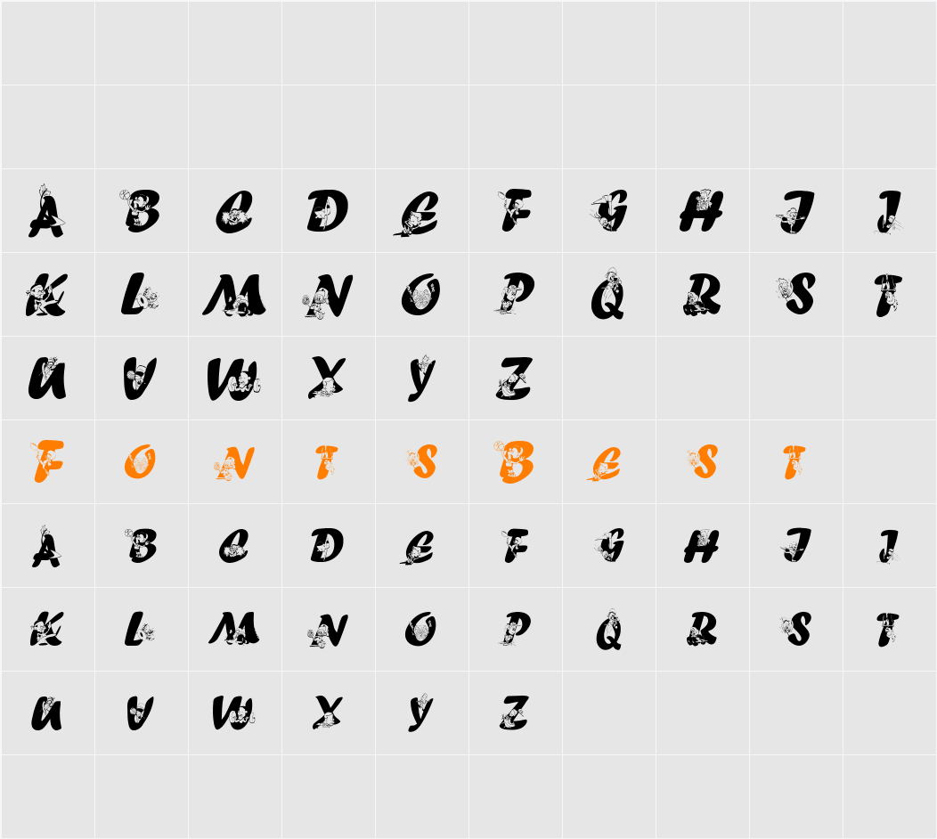 EveryLetterTellsAStory Character Map