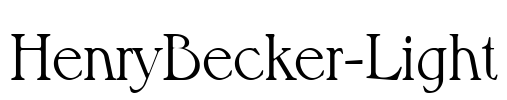 HenryBecker-Light Font Image