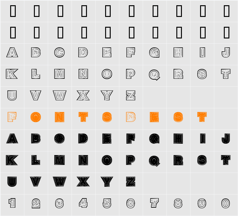 SteelTown Character Map