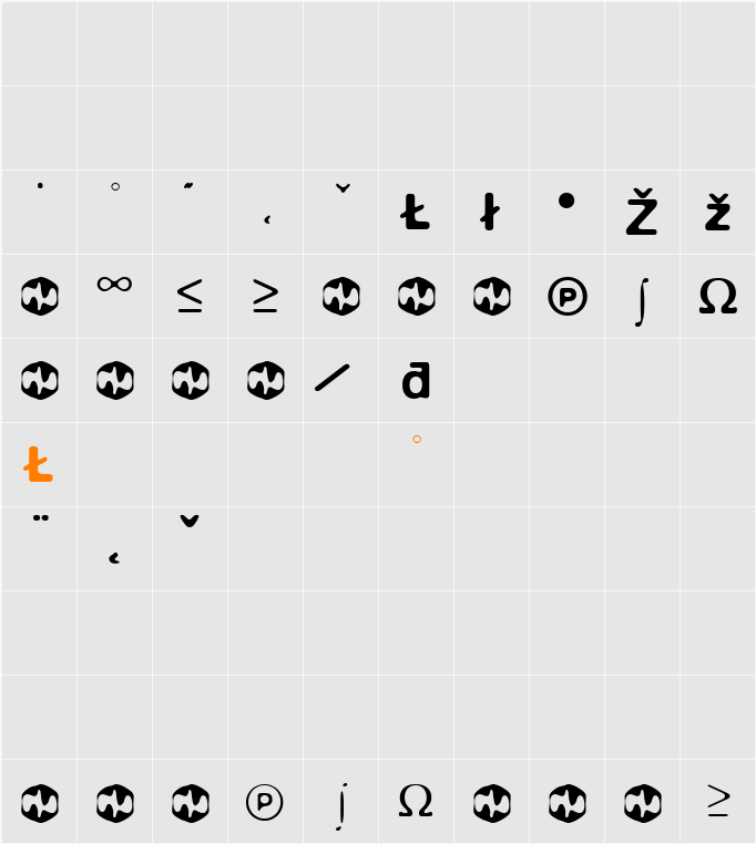BlurExtra Character Map