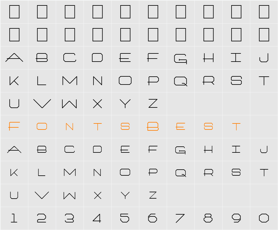 FZ JAZZY 27 Character Map