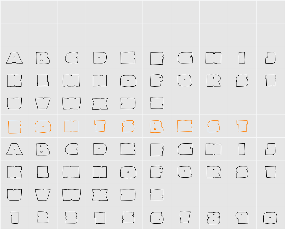 Linemaster Character Map