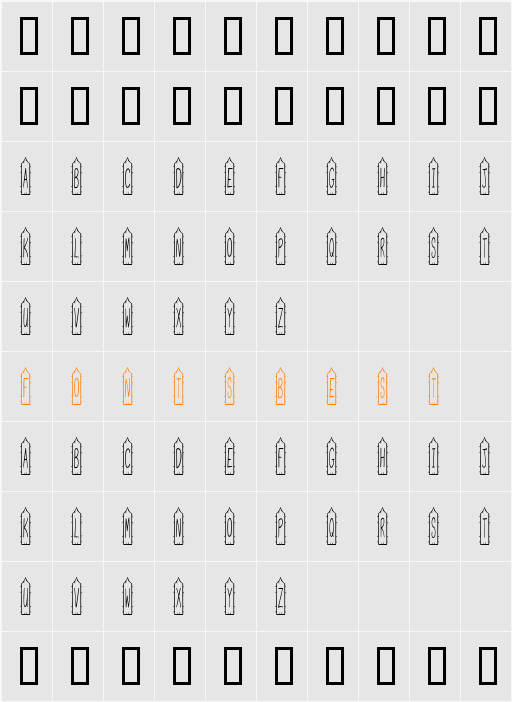 JI Picket Fence Character Map