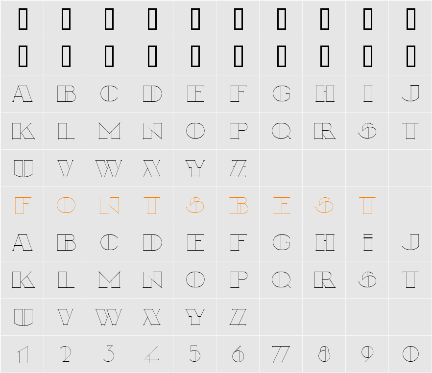 SearsuckerOutline Character Map