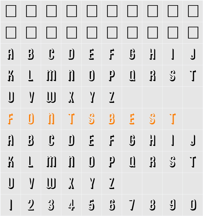 RoundedRelief Character Map