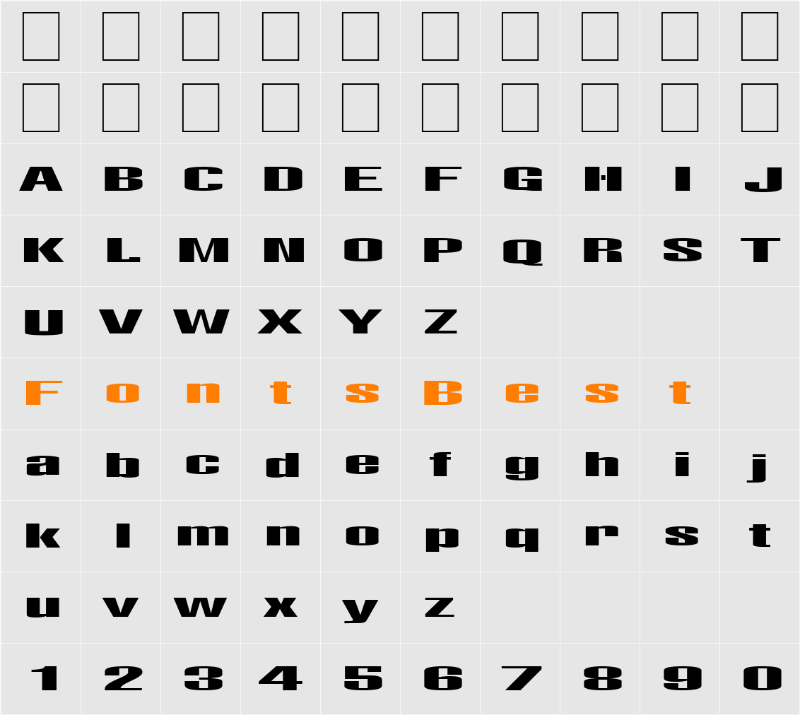 FZ BASIC 9 Character Map