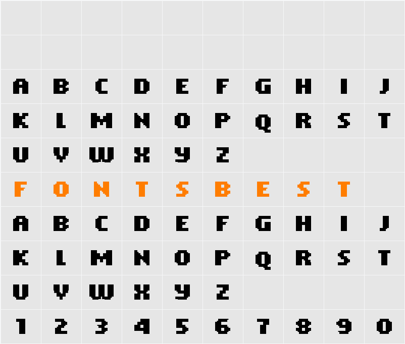 PF Tempesta Five Compressed Character Map