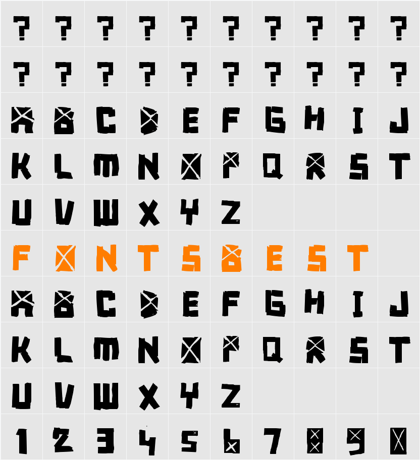 font breakdown Character Map