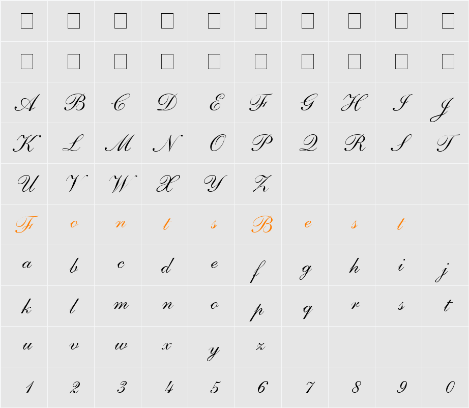 Pen Tweaks Two SSi Character Map