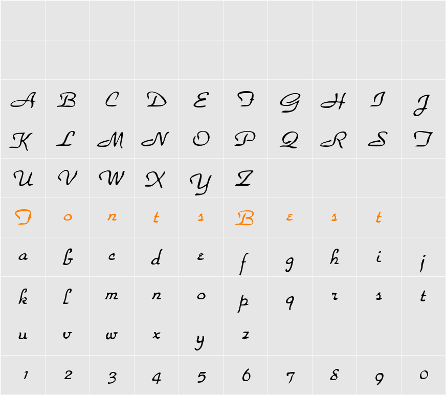 Parker Character Map