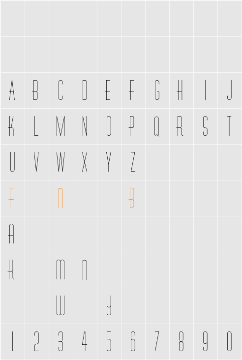 RhyoliteVertica Character Map