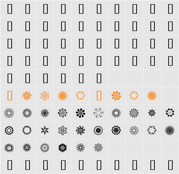 runningNcircles Character Map