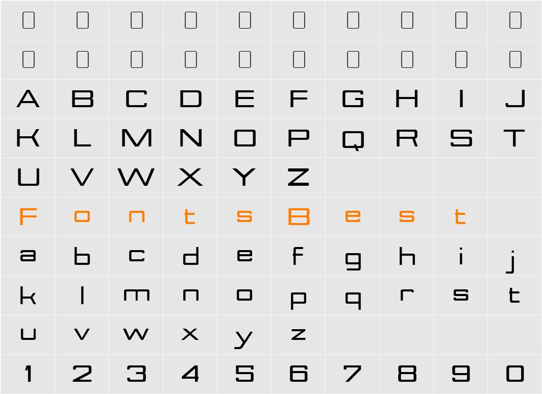 Nesobrite Ex Bl Character Map