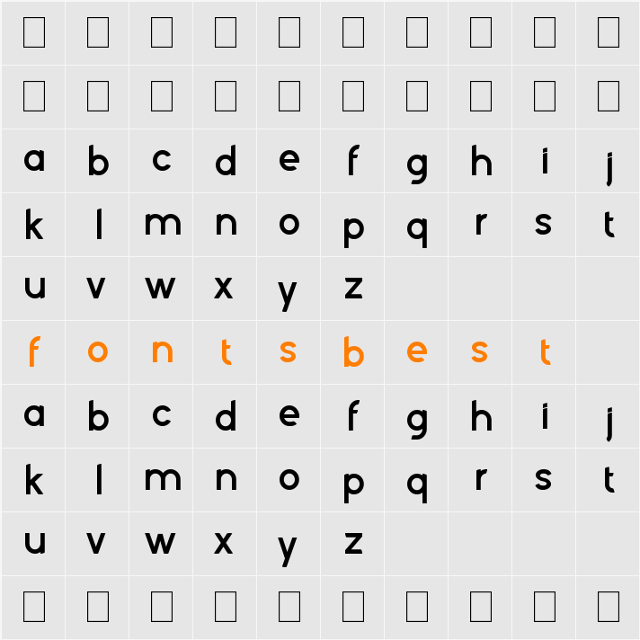 Kelvetica Character Map