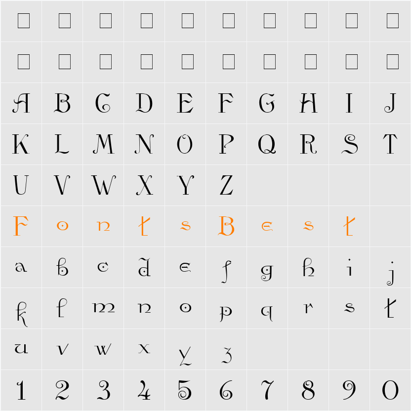 Viata Script SSi Character Map