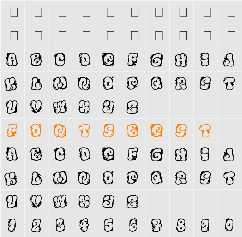 El&Font Bubble Character Map