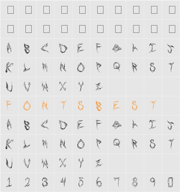 Shards Character Map