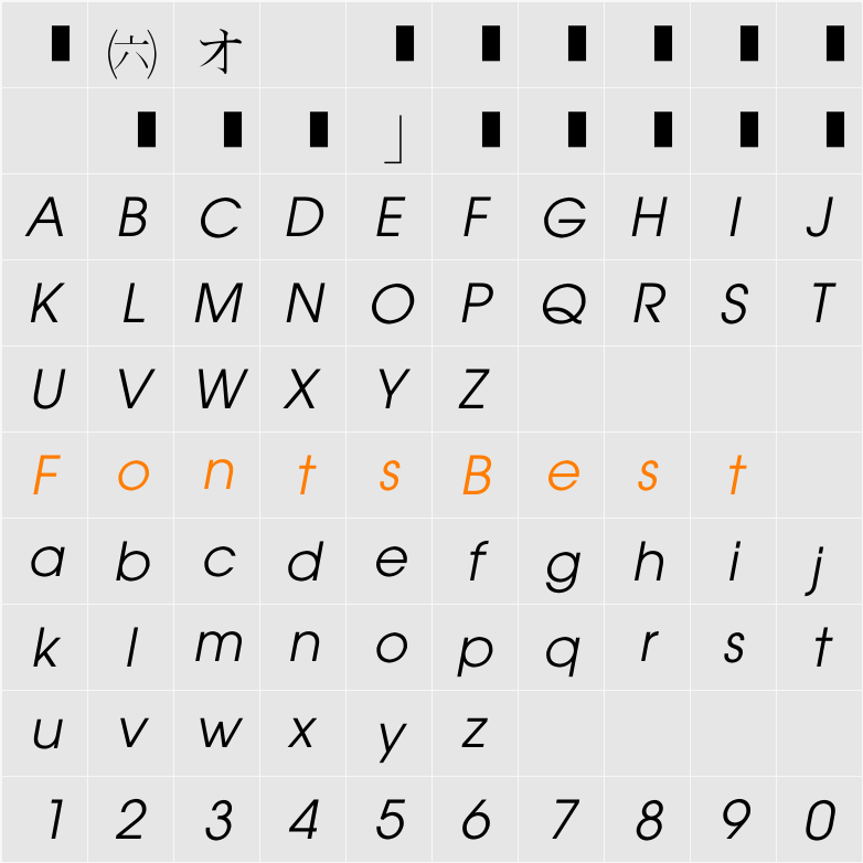 EU-F4X Character Map