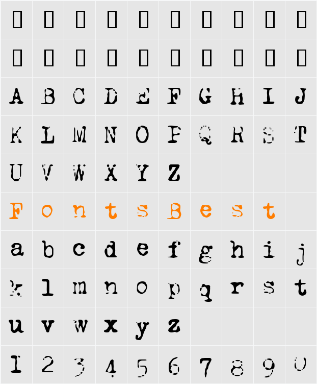 LL Tippa Character Map