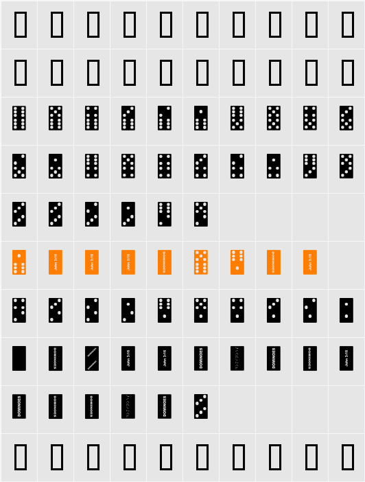 Dominoes Character Map