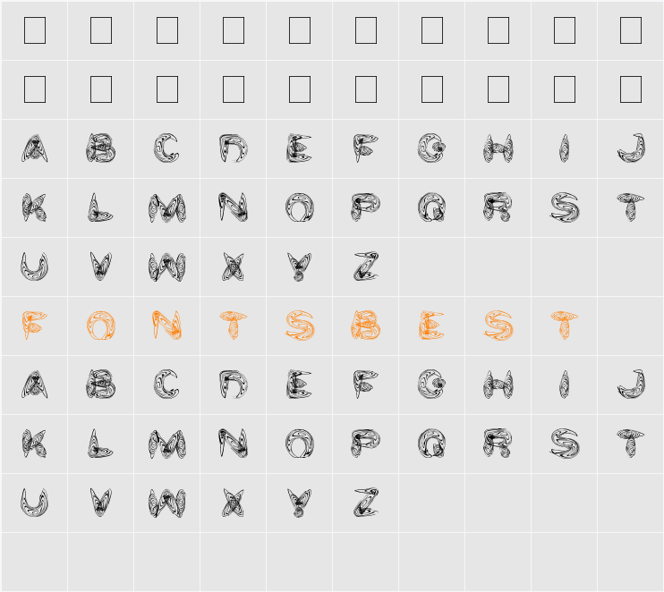 water and gasoline Character Map