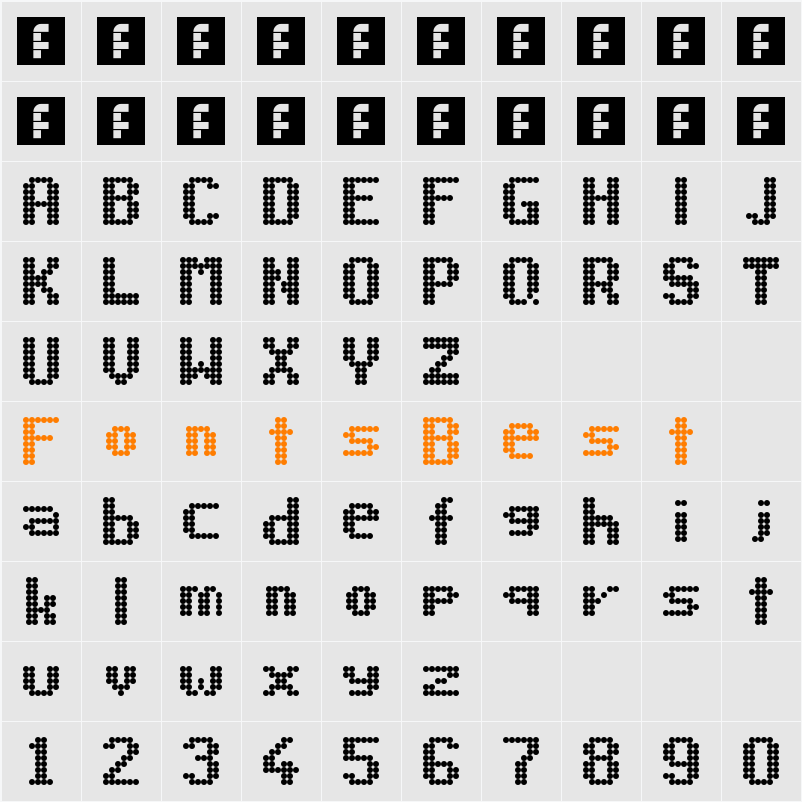 Led 8x6 Character Map