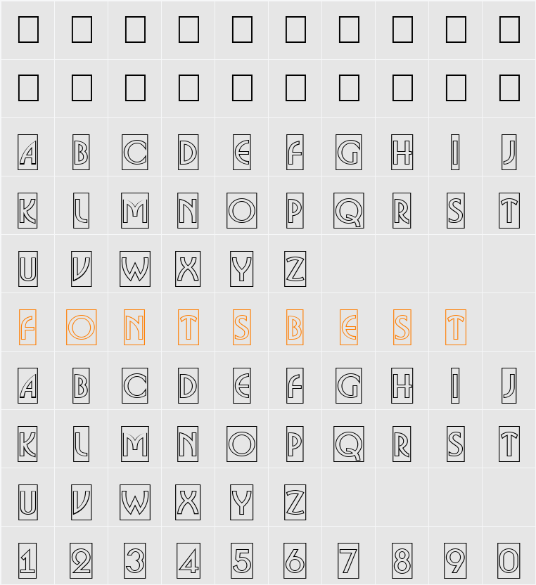 a_BosaNovaCmOtl Character Map