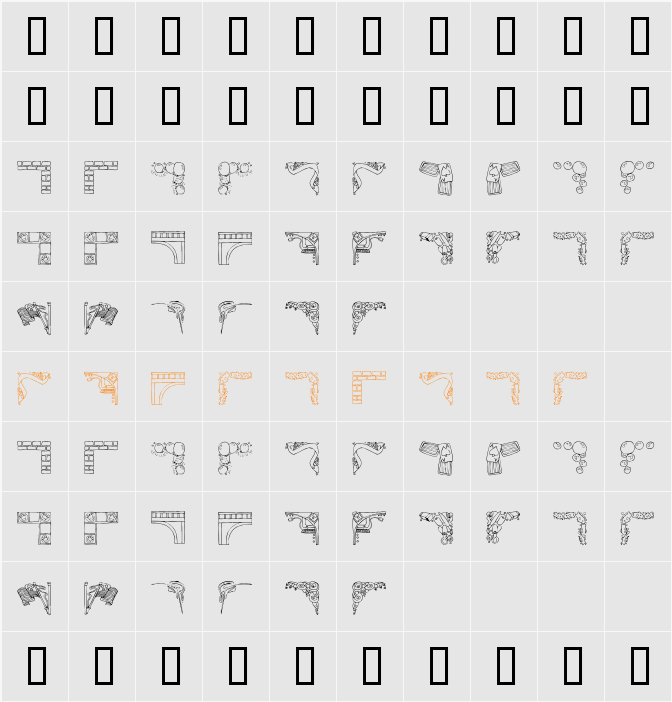 KR Corners Character Map